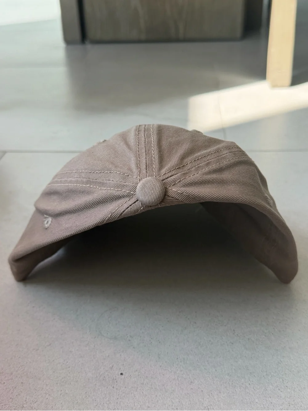 Designer Taupe Brown Distressed Logo Baseball Cap Adjustable Cotton Hat NWT